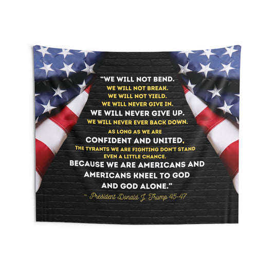 Americans Kneel to God and God Alone Wall Tapestry