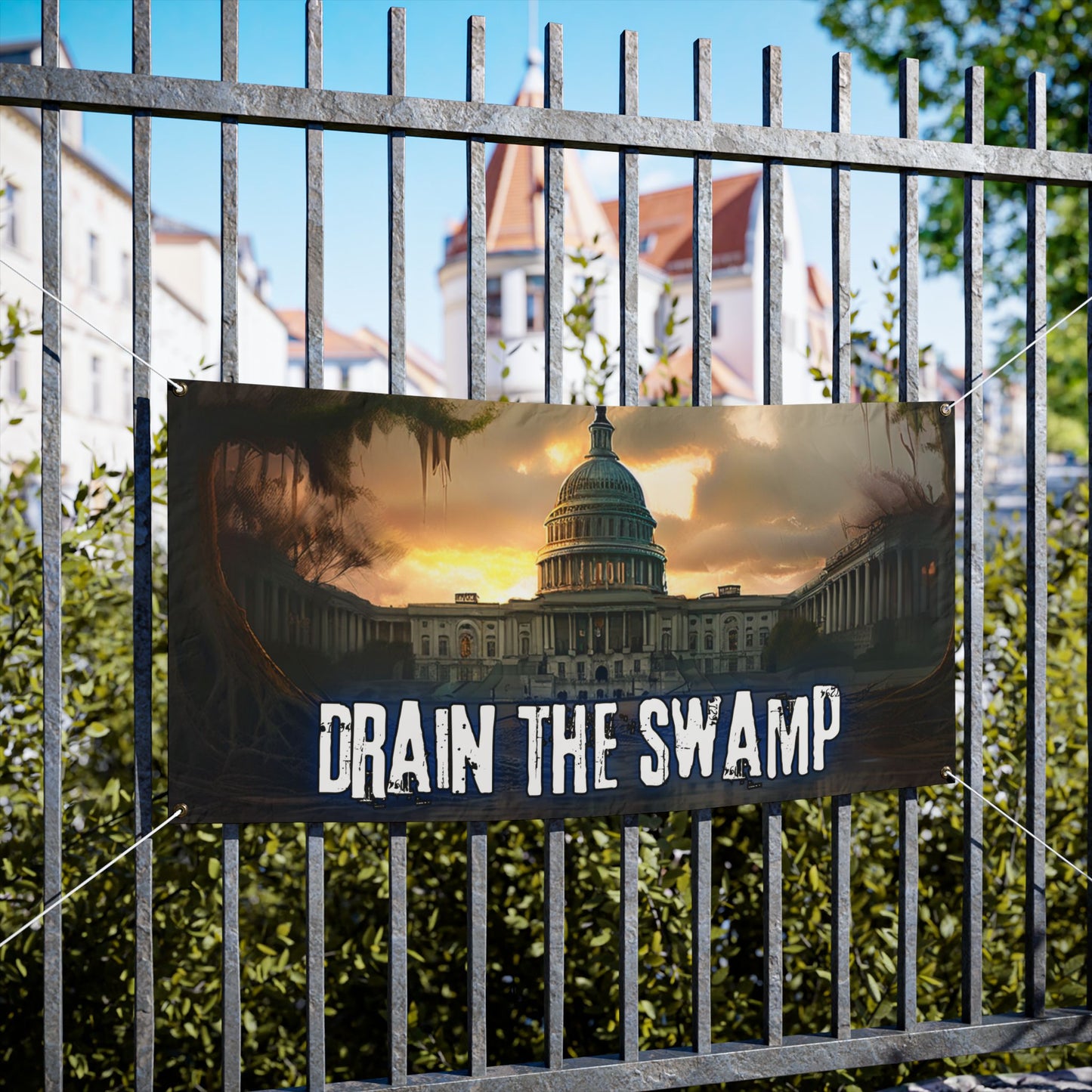 DRAIN THE SWAMP Vinyl Banner