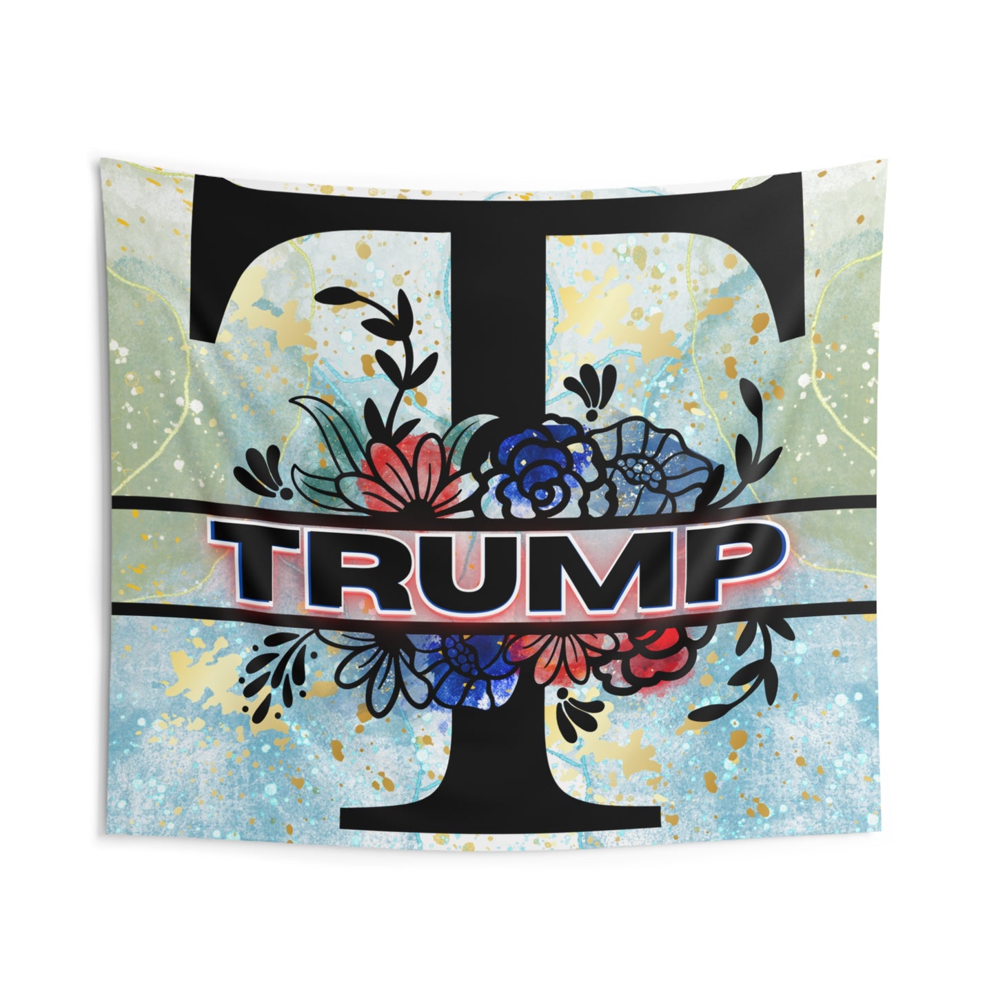 Trump Flowers Wall Tapestry