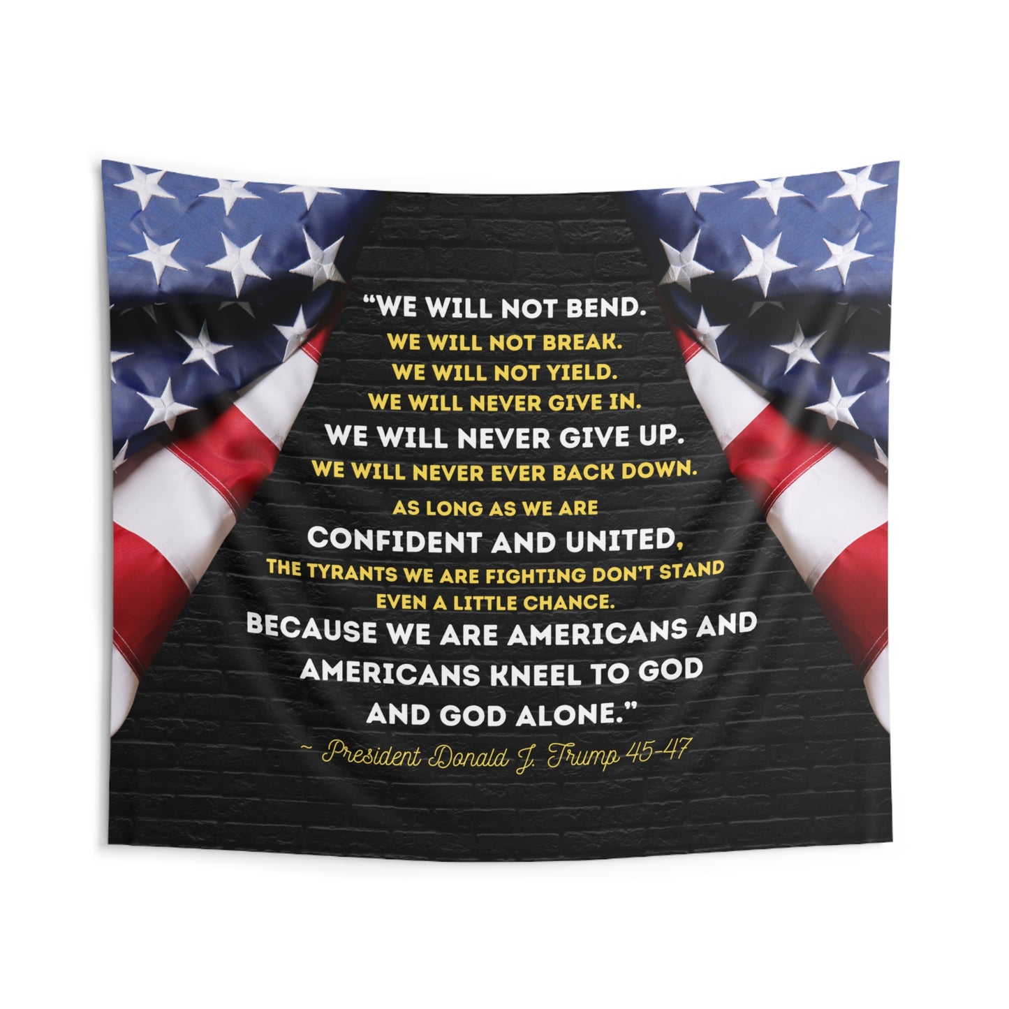 Americans Kneel to God and God Alone Wall Tapestry