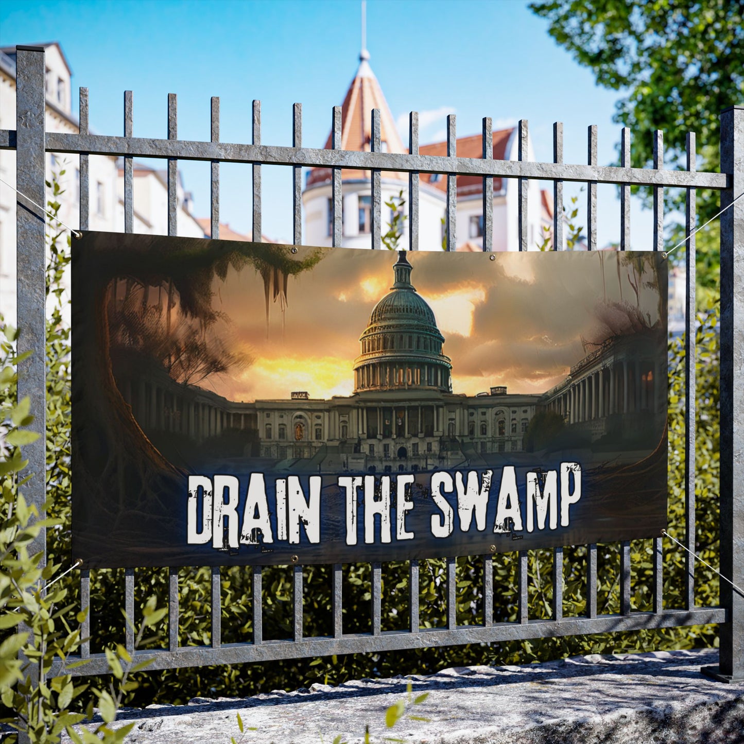 DRAIN THE SWAMP Vinyl Banner