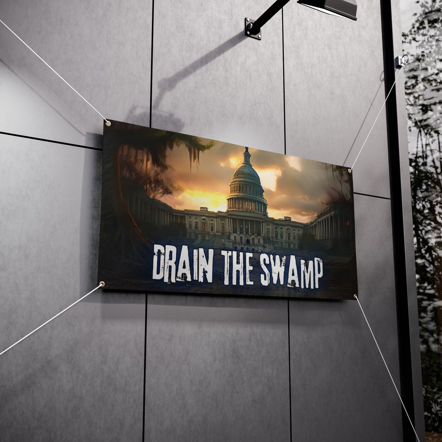 DRAIN THE SWAMP Vinyl Banner