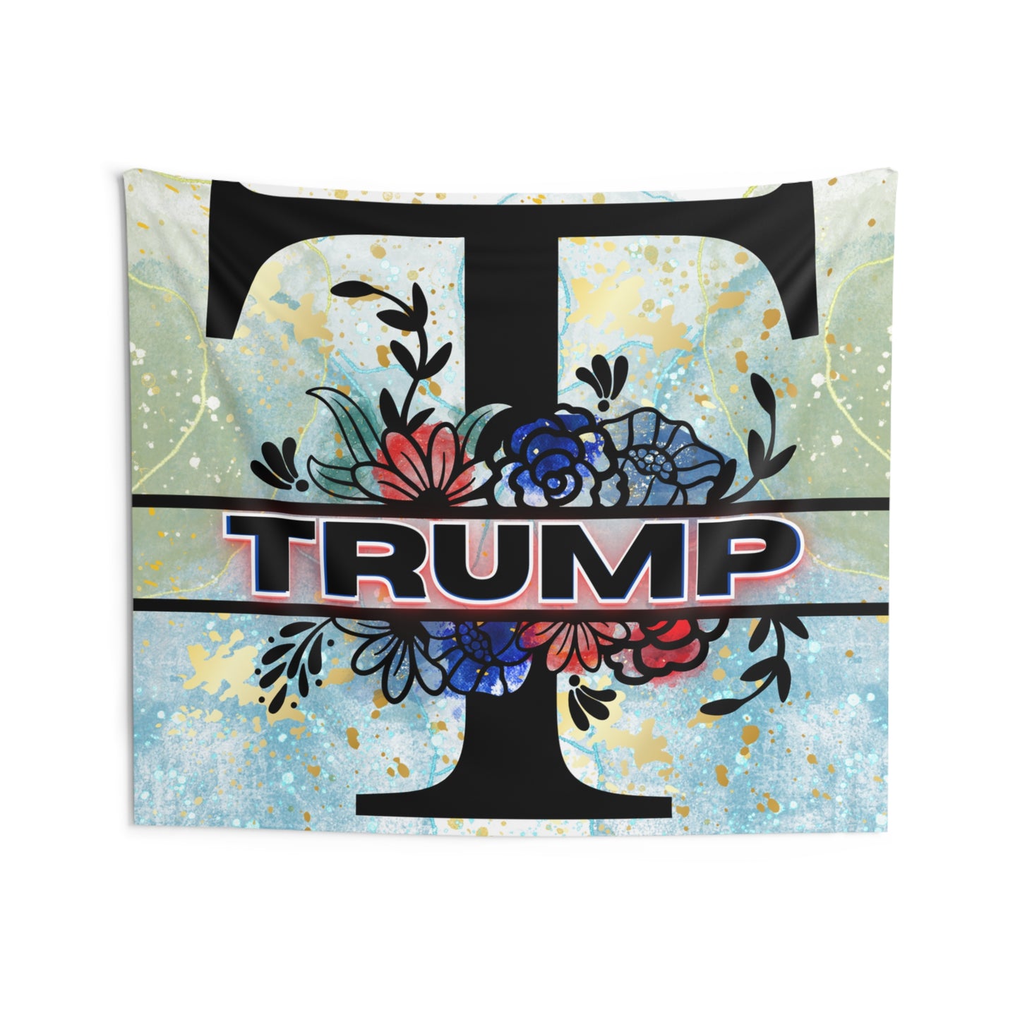 Trump Flowers Wall Tapestry